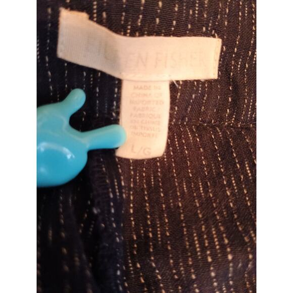 Eileen Fisher Pants Women Black Large Rainfall Wide Leg Crop Casual Minimalist - Picture 3 of 5